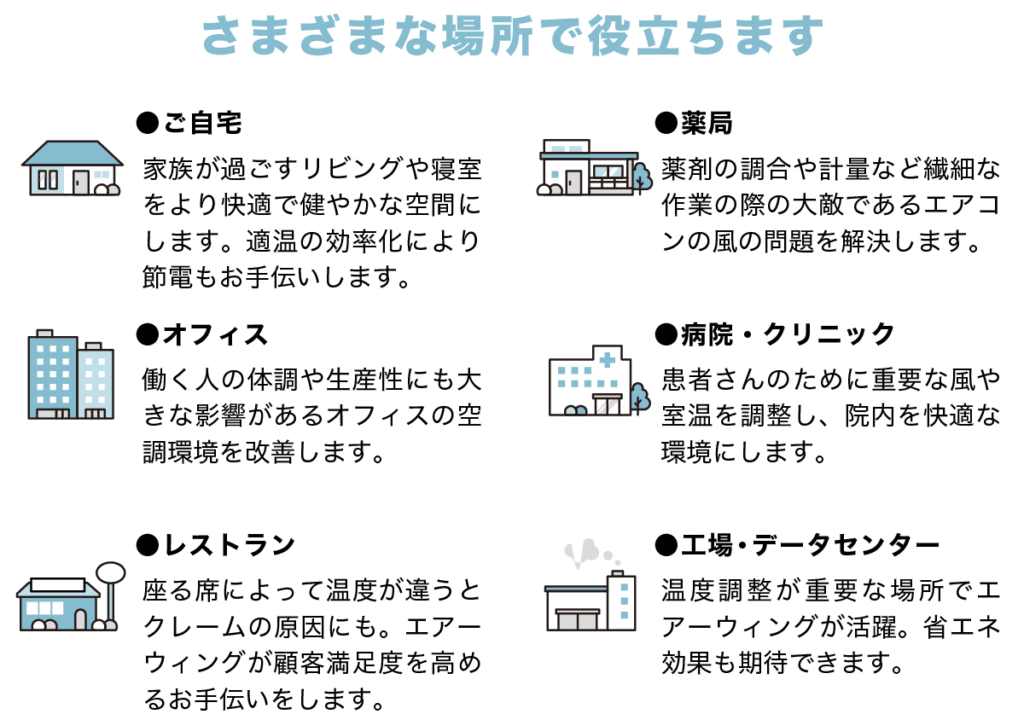 さまざまな場所で役立ちます